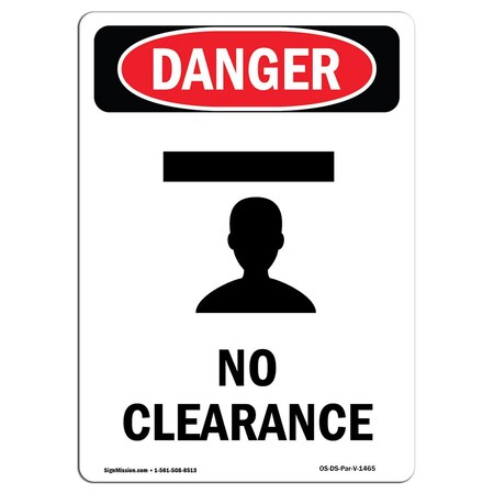 Safety Sign, OSHA Danger, 18" Height, Aluminum, No Clearance, Portrait